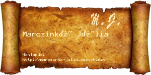 Marczinkó Júlia névjegykártya